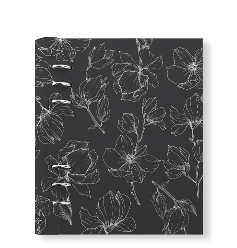 diář Clipbook Floral A5 Magnolia Charcoal