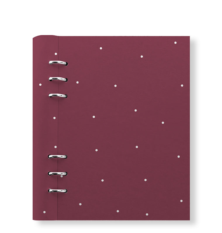 diář Clipbook Timeless A5 Polka Dot Burgundy