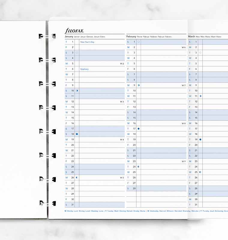 roční plánovací kalendář A5 2026, Filofax Notebook 26-15202