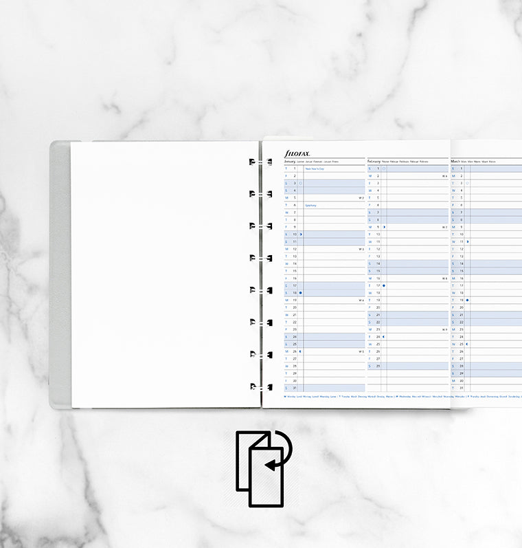 roční plánovací kalendář A5 2026, Filofax Notebook 26-15202
