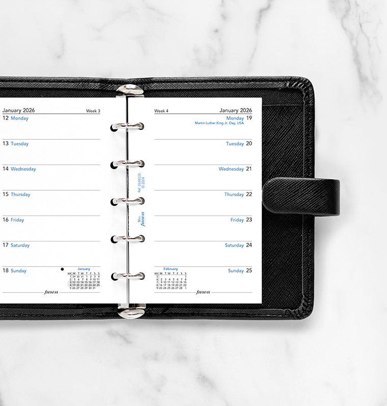 Filofax kalendář týden/1 strana 2026, Mini, anglický 26-68126