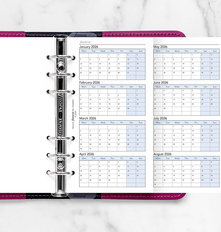 Filofax plánovací kalendář na roky 2026-2029, Osobní 26-68403