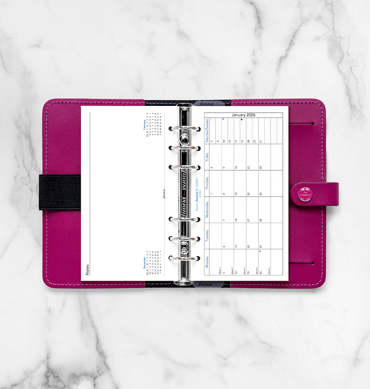 Filofax kalendář měsíc/1 strana 2026, Osobní, horizontální, anglický 26-68405