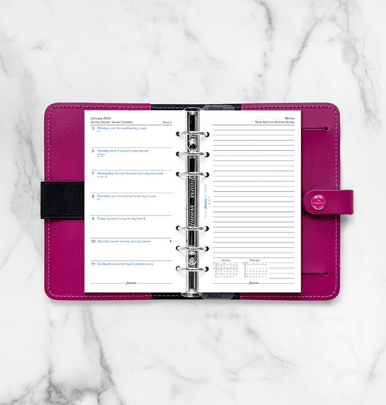 Filofax kalendář týden/1 strana s poznámkami 2026, Osobní, 5 jazyků 26-68409
