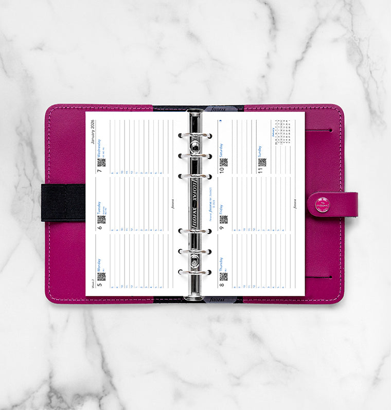 Filofax kalendář týden/2 strany s poznámkami 2026, Osobní, horizontální, anglický 26-68420