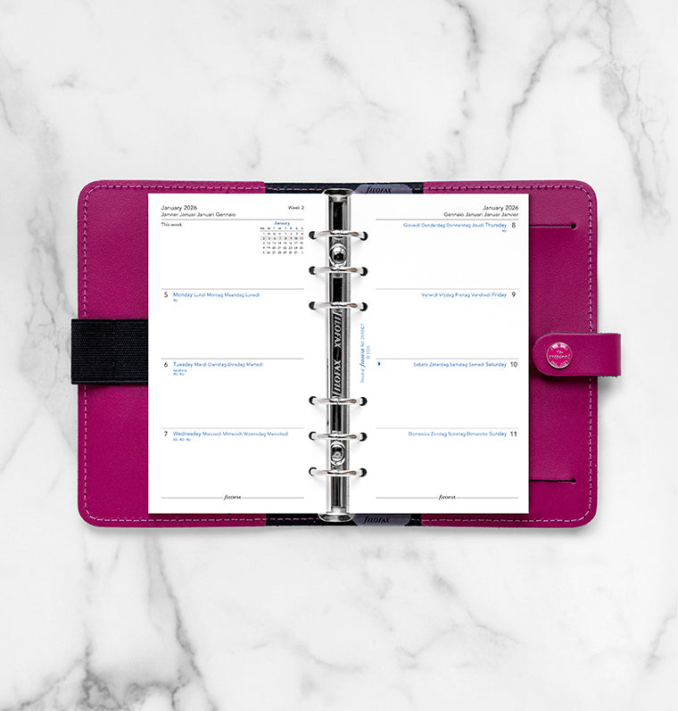 Filofax kalendář týden/2 strany 2026, Osobní, 5 jazyků 26-68427