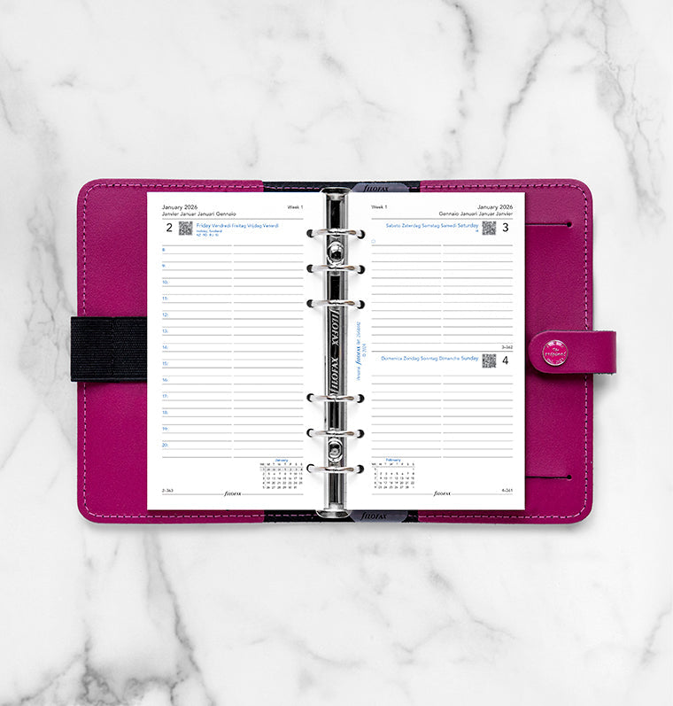 Filofax kalendář den/1 strana 2026, Osobní, 5 jazyků 26-68442