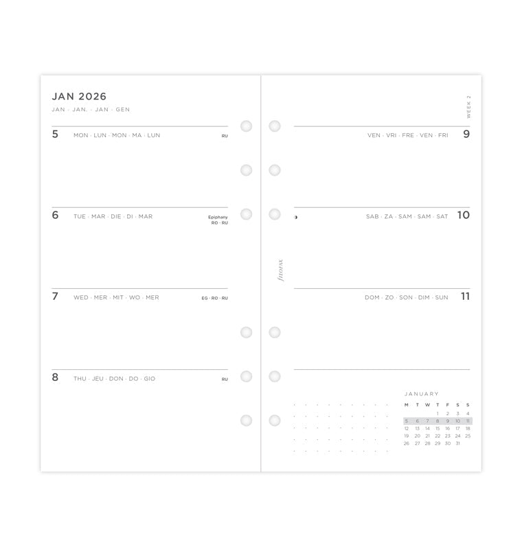 Filofax set do diáře Minimal 2026, Osobní 26-68490