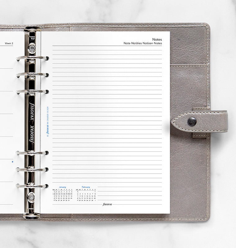 Filofax kalendář týden/1 strana 2026, A5, s poznámkami, 5 jazyků 26-68509