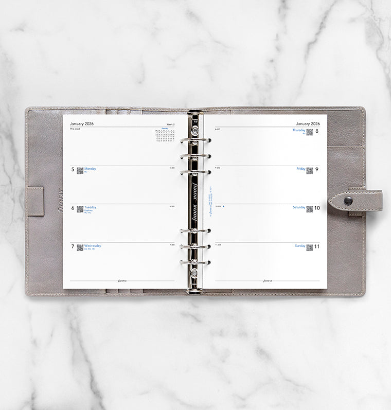 Filofax kalendář týden/2 strany 2026, Kapesní, anglický, recyklovaný papír 26-68522R