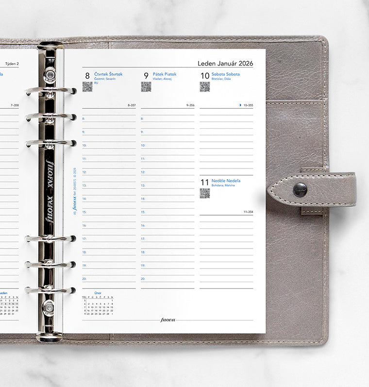 Filofax kalendář 2026 týden/2 strany, A5, ČJ+SJ 26-68571