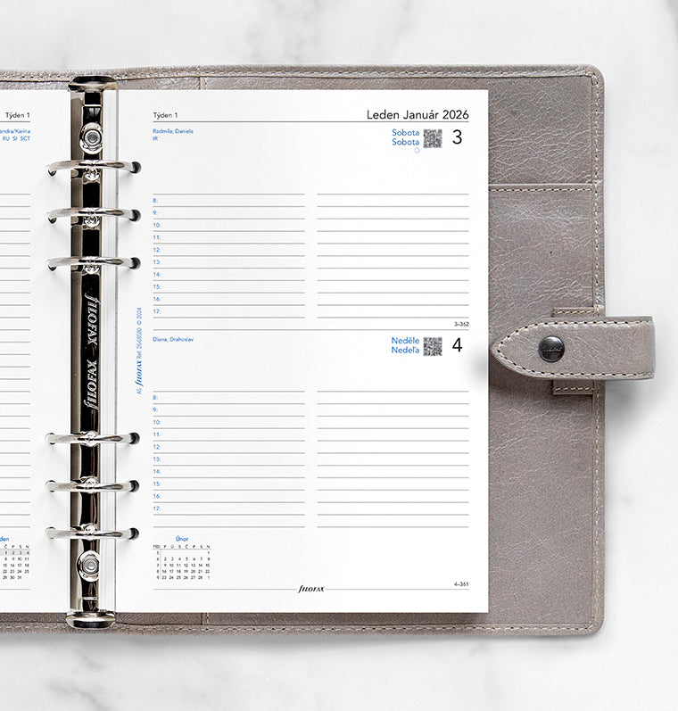 Filofax kalendář 2026, den/1 strana, A5, ČJ+SJ 26-68580