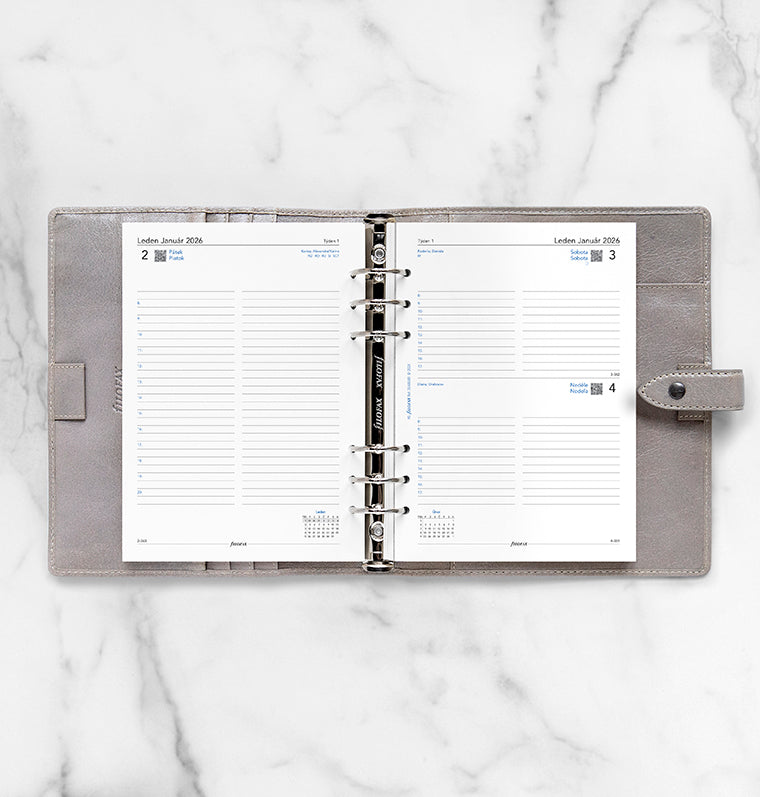 Filofax kalendář 2026, den/1 strana, A5, ČJ+SJ 26-68580