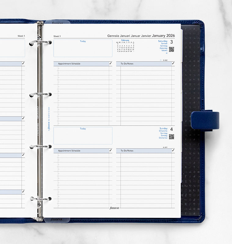 Filofax kalendář den/1 strana 2026, A4, business, 5 jazyků 26-68719