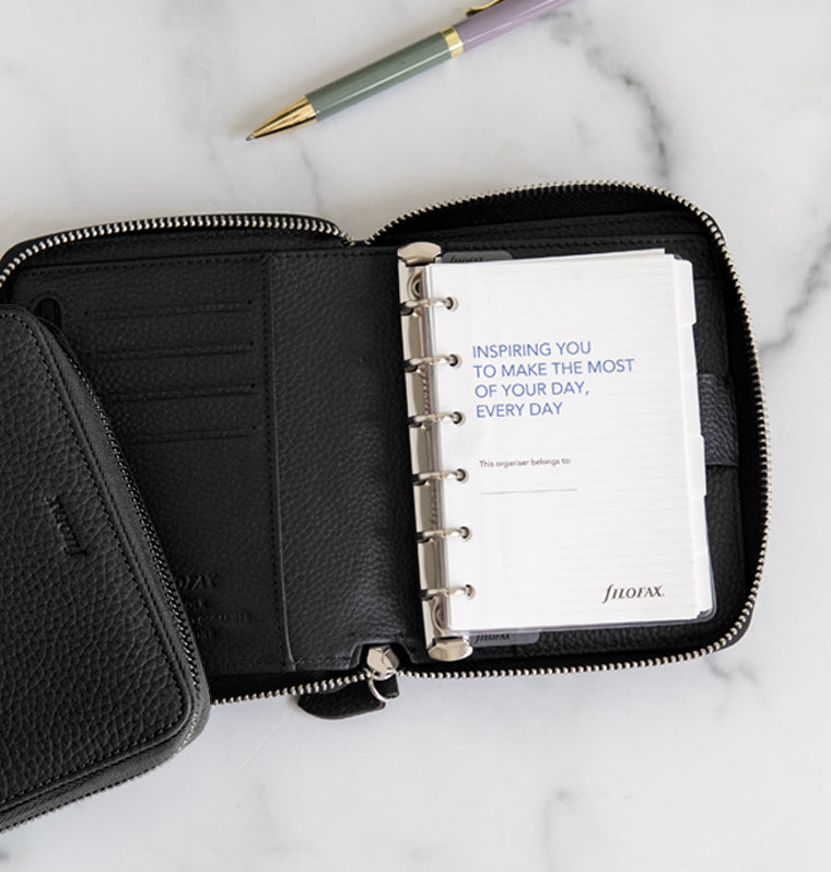 diář Norfolk Zip, Kapesní Compact Black