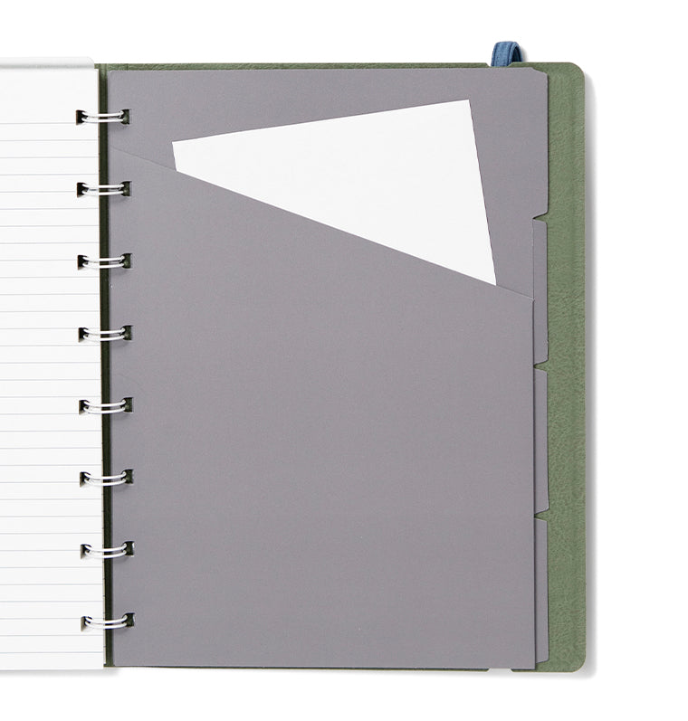 Filofax Contemporary A5 Refillable Notebook in Jade Green with divider pocket