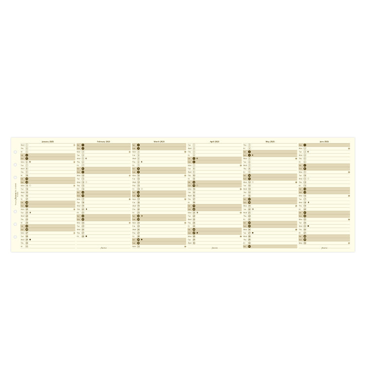 plánovací kalendář 2025, Osobní, vertikální krémový, anglický - Filofax