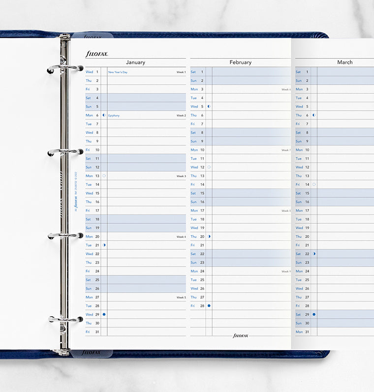 plánovací kalendář 2025, A4, vertikální, anglický - Filofax