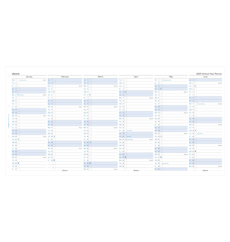 plánovací kalendář 2025, A4, vertikální, anglický - Filofax