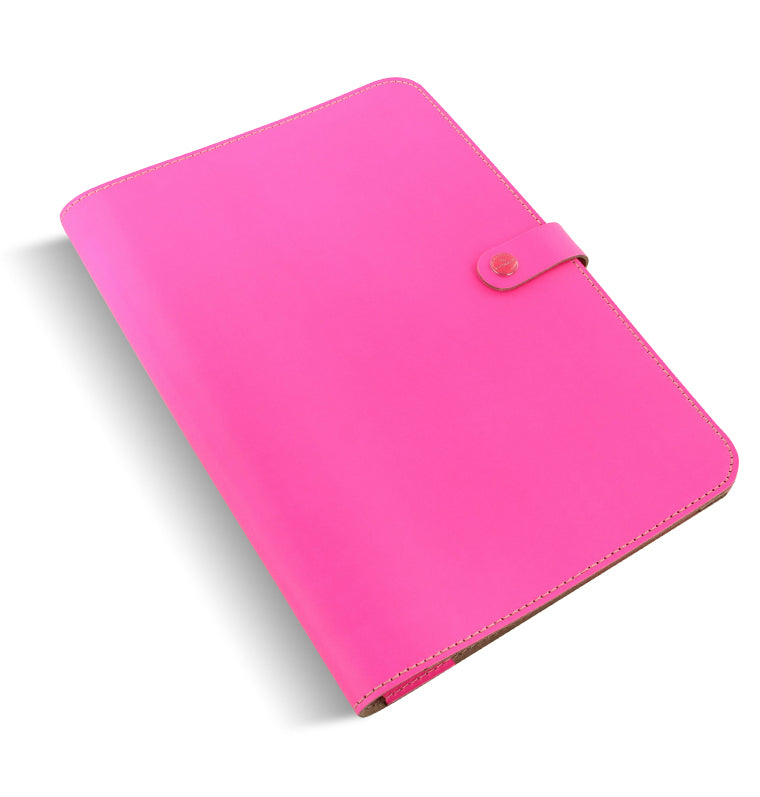 Filofax The Original A4 Leather Folio in Fluorescent Pink